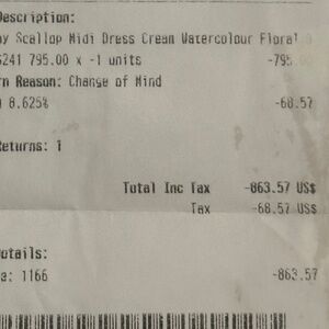 Store credit for 863$ USD at Zimmerman.  Sold for 163$ less, so total 700$.